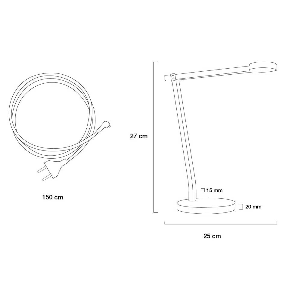 Som vannbordlampe | Akrylkrystall | Aluminium | Vesta