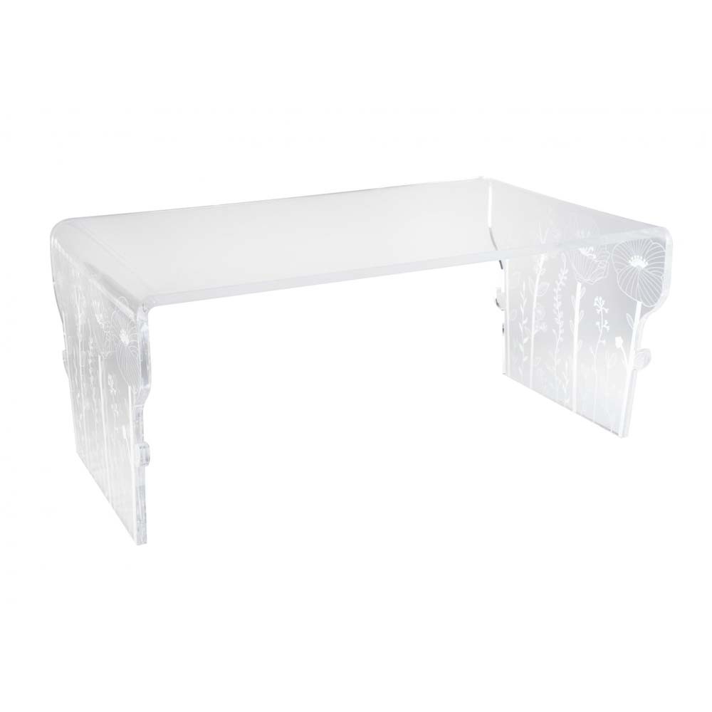 Mesa de centro de cristal | Cristal acrílico grabado | Diseño único | Vesta