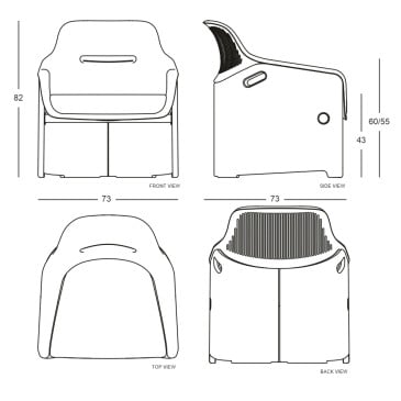 Poltrona Avus em ABS: resistência e estilo para sua casa