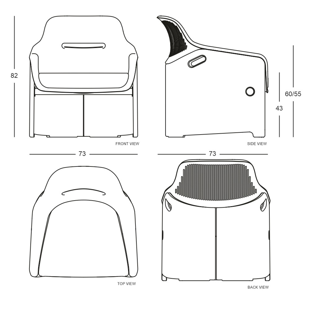 Avus fauteuil in ABS: weerstand en stijl voor uw huis