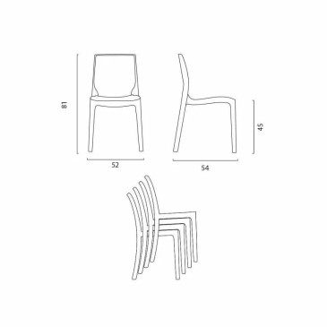 Chaise Grandsoleil Rome en polypropylène en différentes finitions