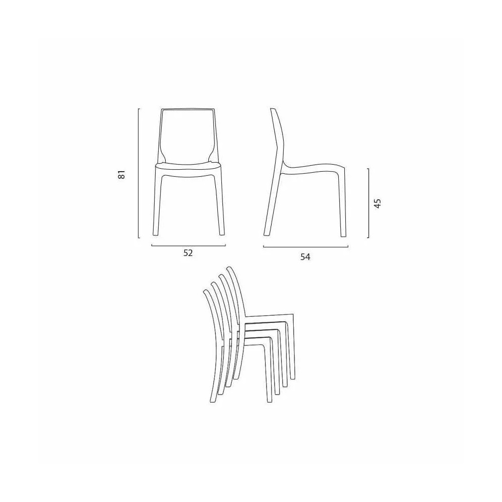 Chaise Grandsoleil Rome en polypropylène en différentes finitions