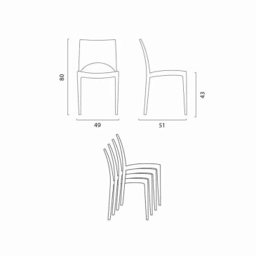 Grandsoleil Paris stabelbar polypropylen stol