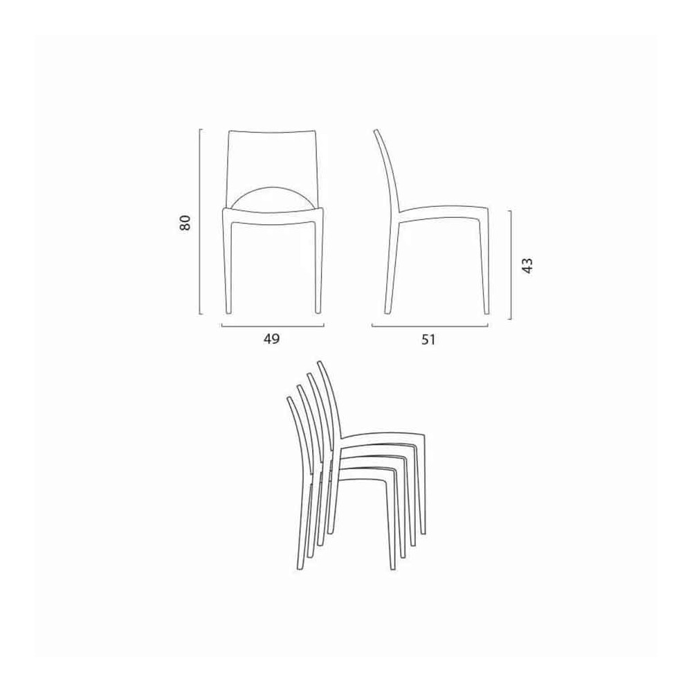 Grandsoleil Paris stackable polypropylene chair