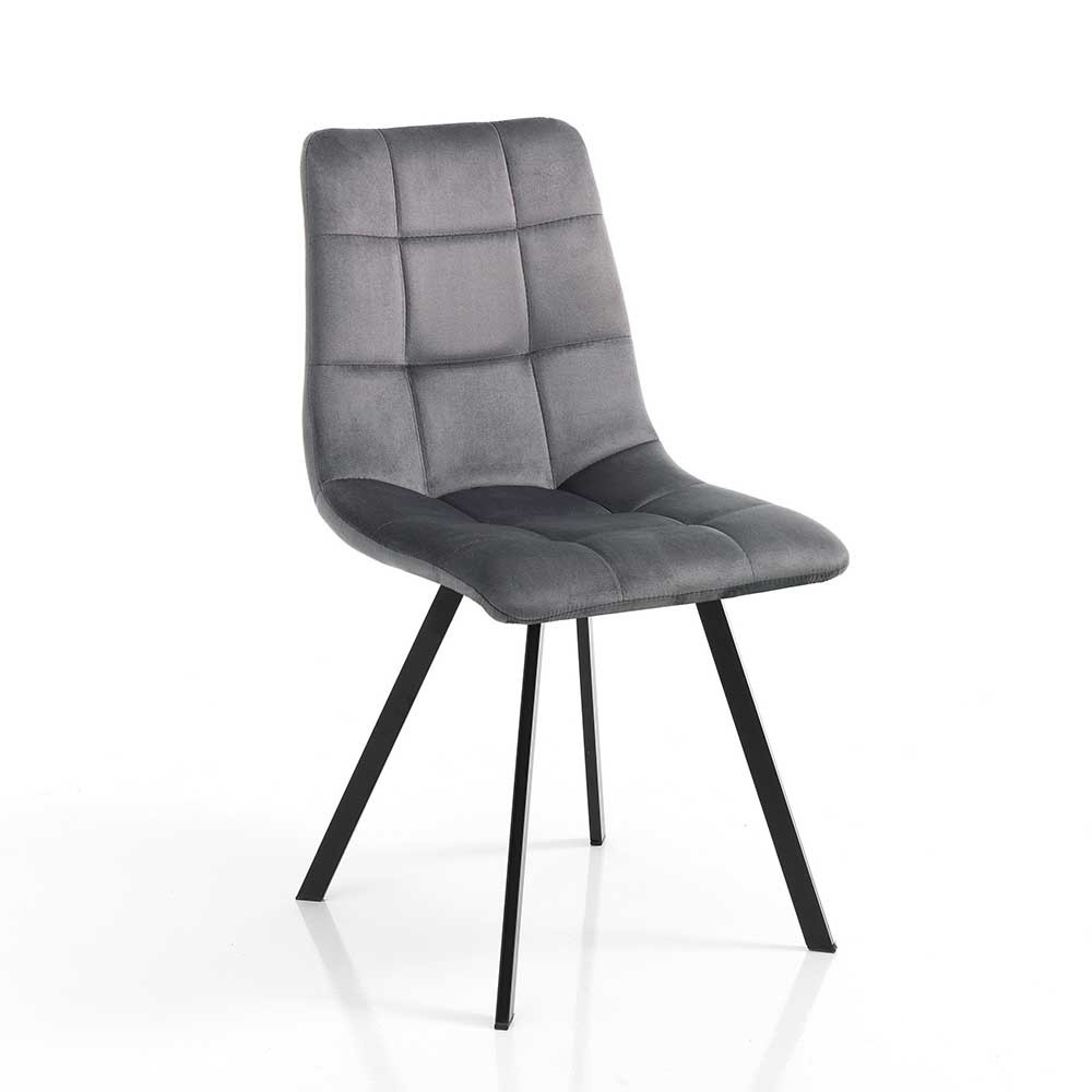 Silla moderna Amelie tapizada en tela similar al terciopelo | kasa-store