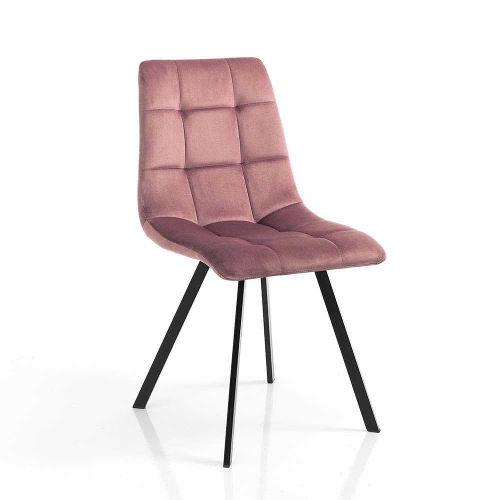 Silla moderna Amelie tapizada en tela similar al terciopelo | kasa-store