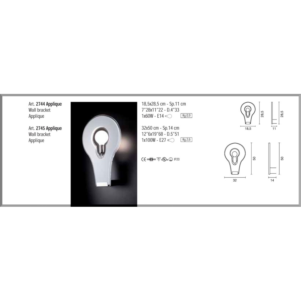 ideal lux ravna zidna lampa tehnički podaci