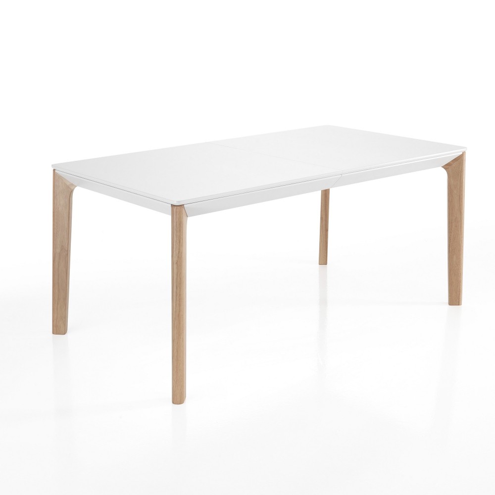 Uitschuifbare tafel Varm, verfijnd eigentijds design, tweekleurig.