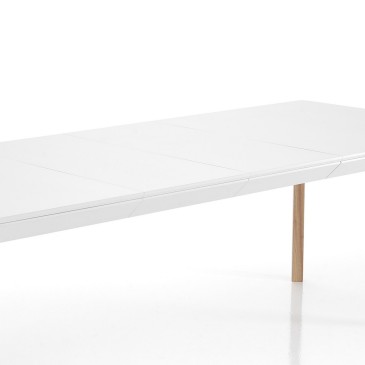 Uitschuifbare tafel Varm, verfijnd eigentijds design, tweekleurig.