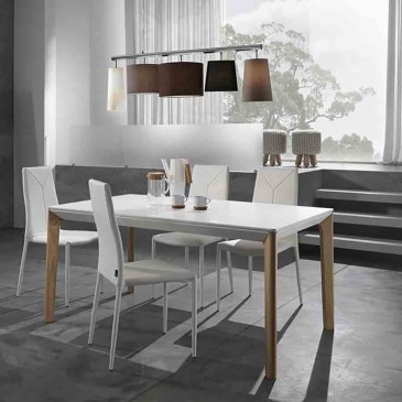 Table extensible Varm, design contemporain sophistiqué, bicolore.