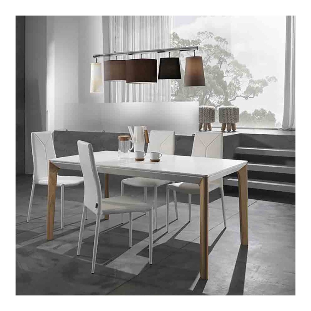 Table extensible Varm, design contemporain sophistiqué, bicolore.