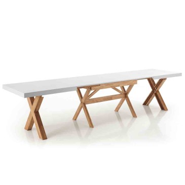 Mesa extensible de estilo nórdico en madera maciza | Oreste Luchetta