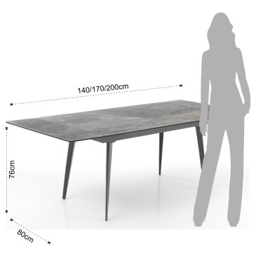 Fox extendable table with glass top | oresteluchetta