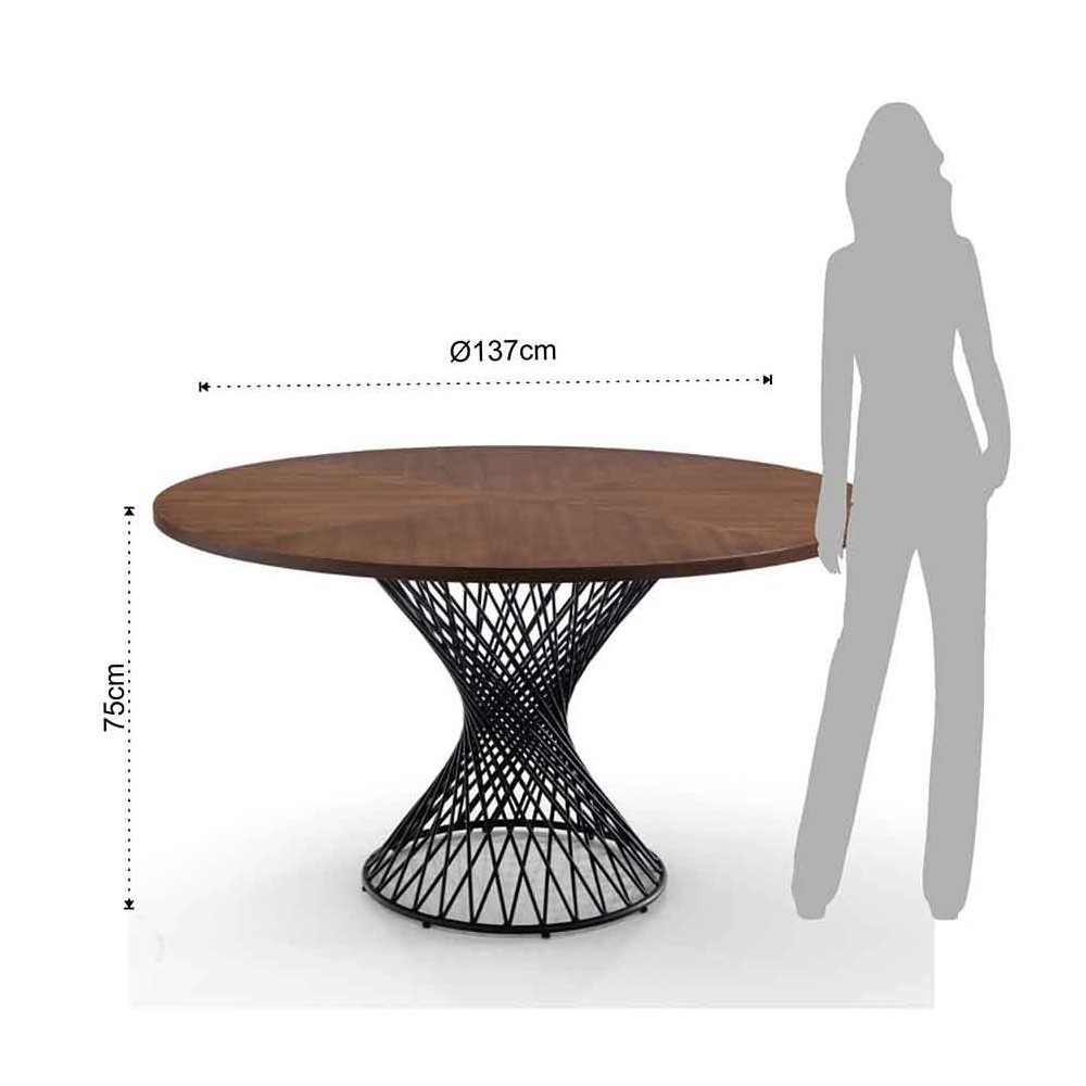 Joyce round table with wooden top | OresteLuchetta