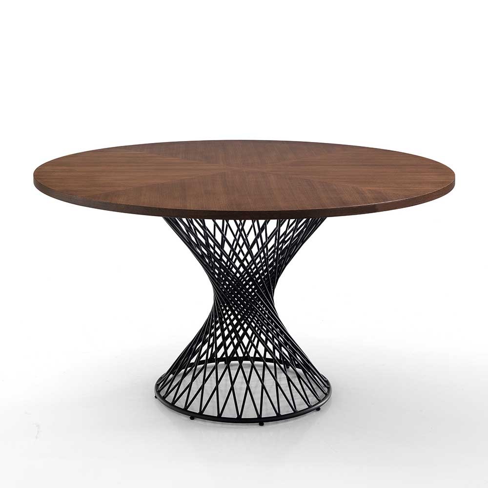 Joyce round table with wooden top | OresteLuchetta