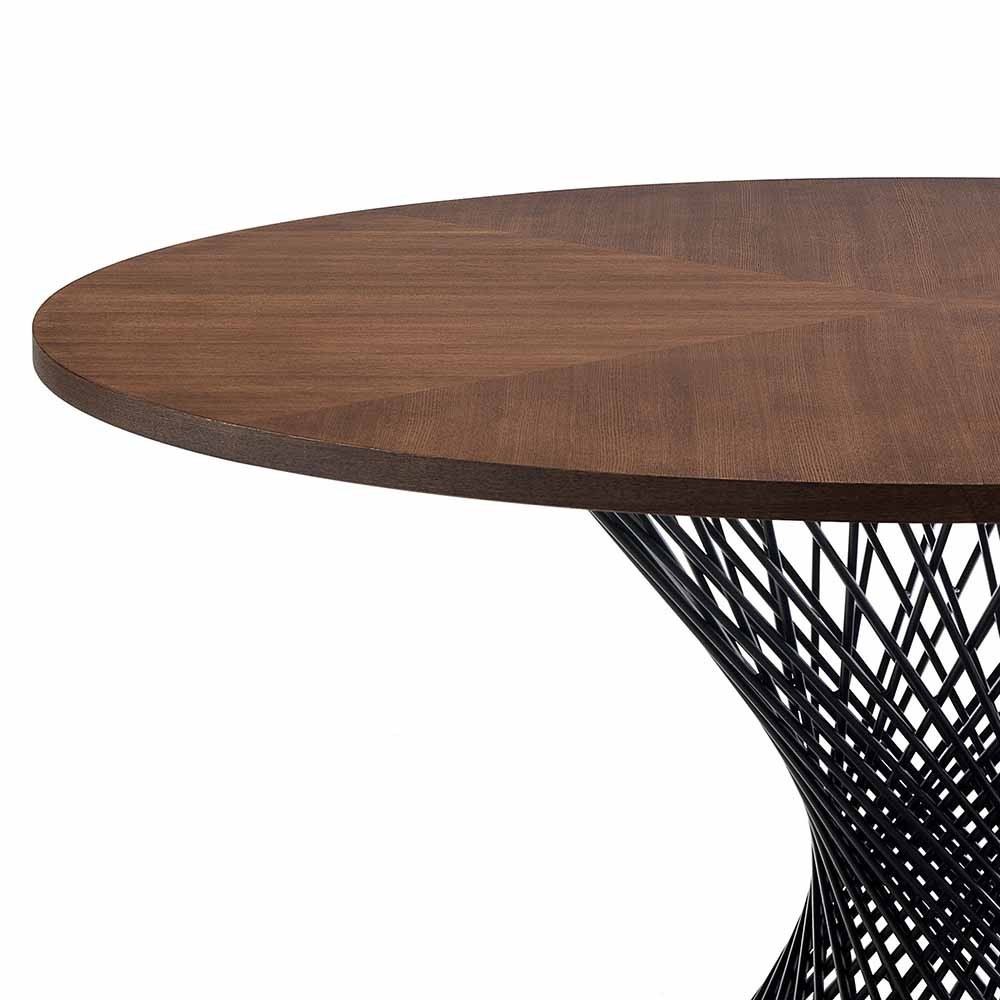 Joyce round table with wooden top | OresteLuchetta