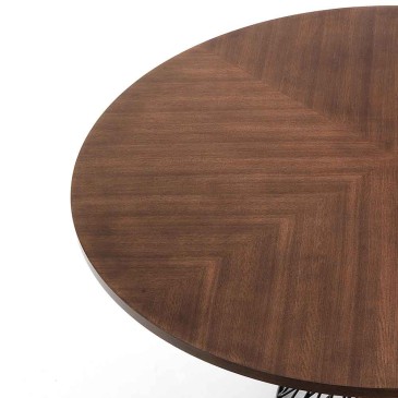 Joyce round table with wooden top | OresteLuchetta