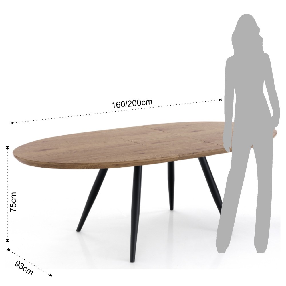 Table ovale Omega avec structure en métal | Oreste Luchetta