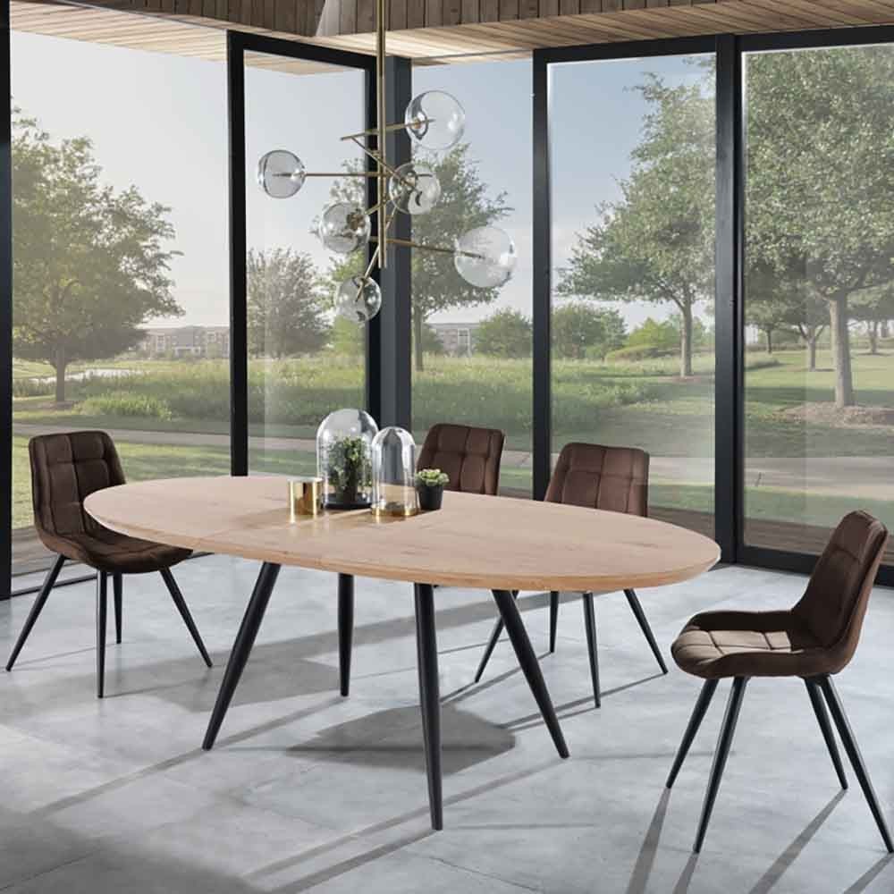 Omega ovale tafel met metalen structuur | Oreste Luchetta