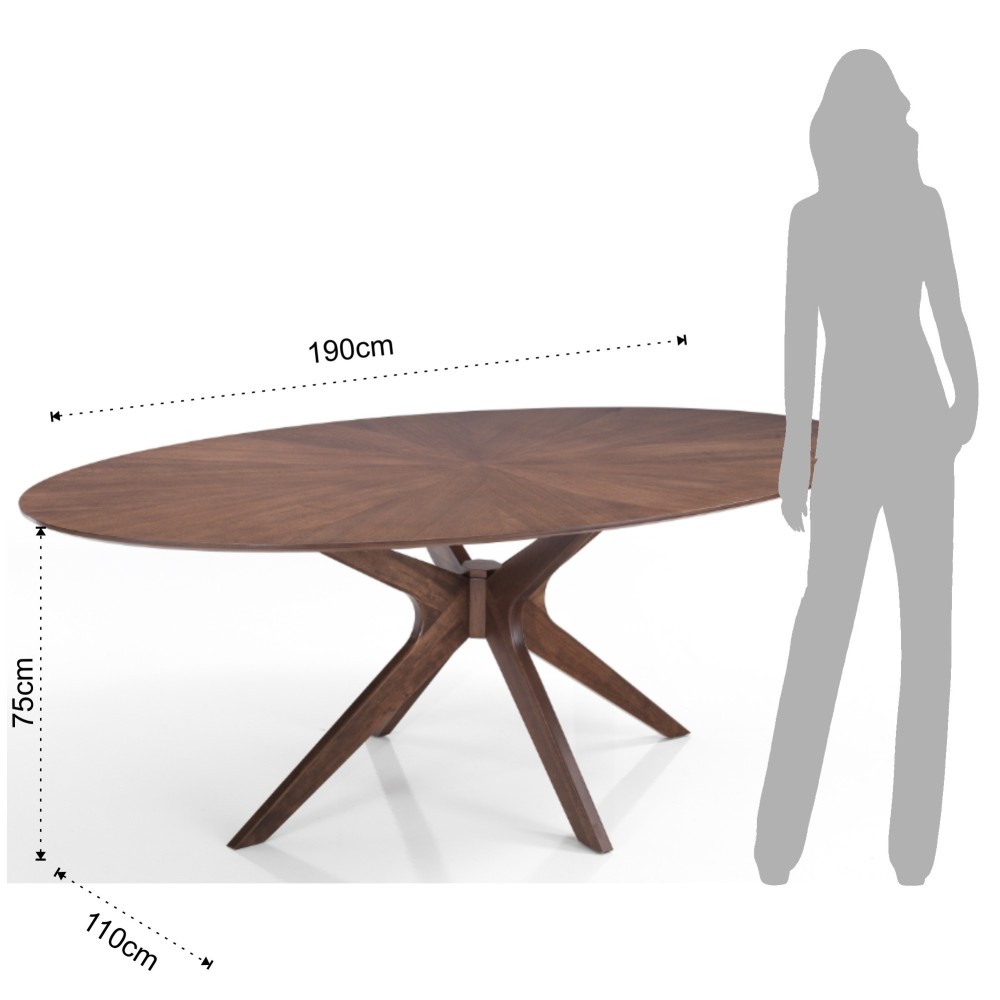 Mesa ovalada León de madera maciza | Oreste Luchetta