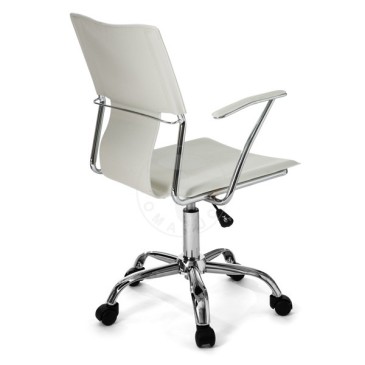 Lynx bureaufauteuil chroom en bekleed met zwart of wit leer