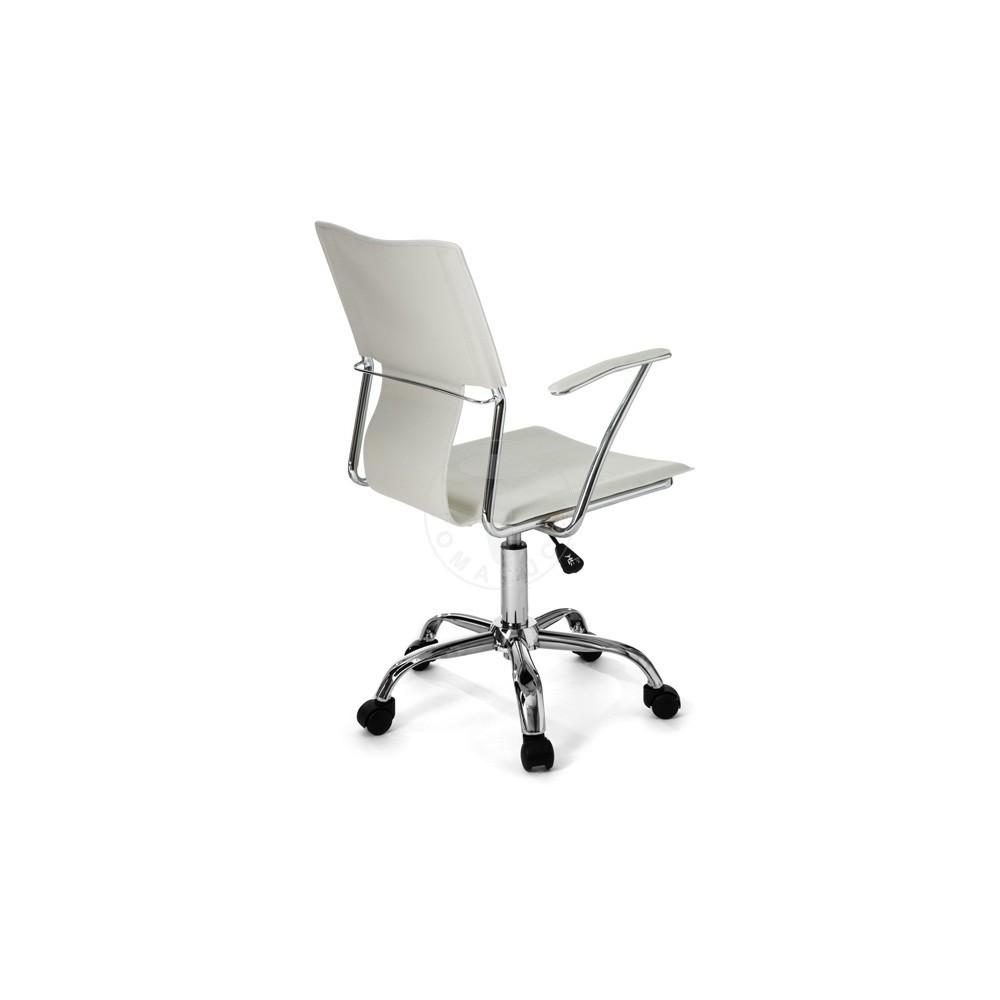 Lynx office chair chrome and upholstered in black or white leather