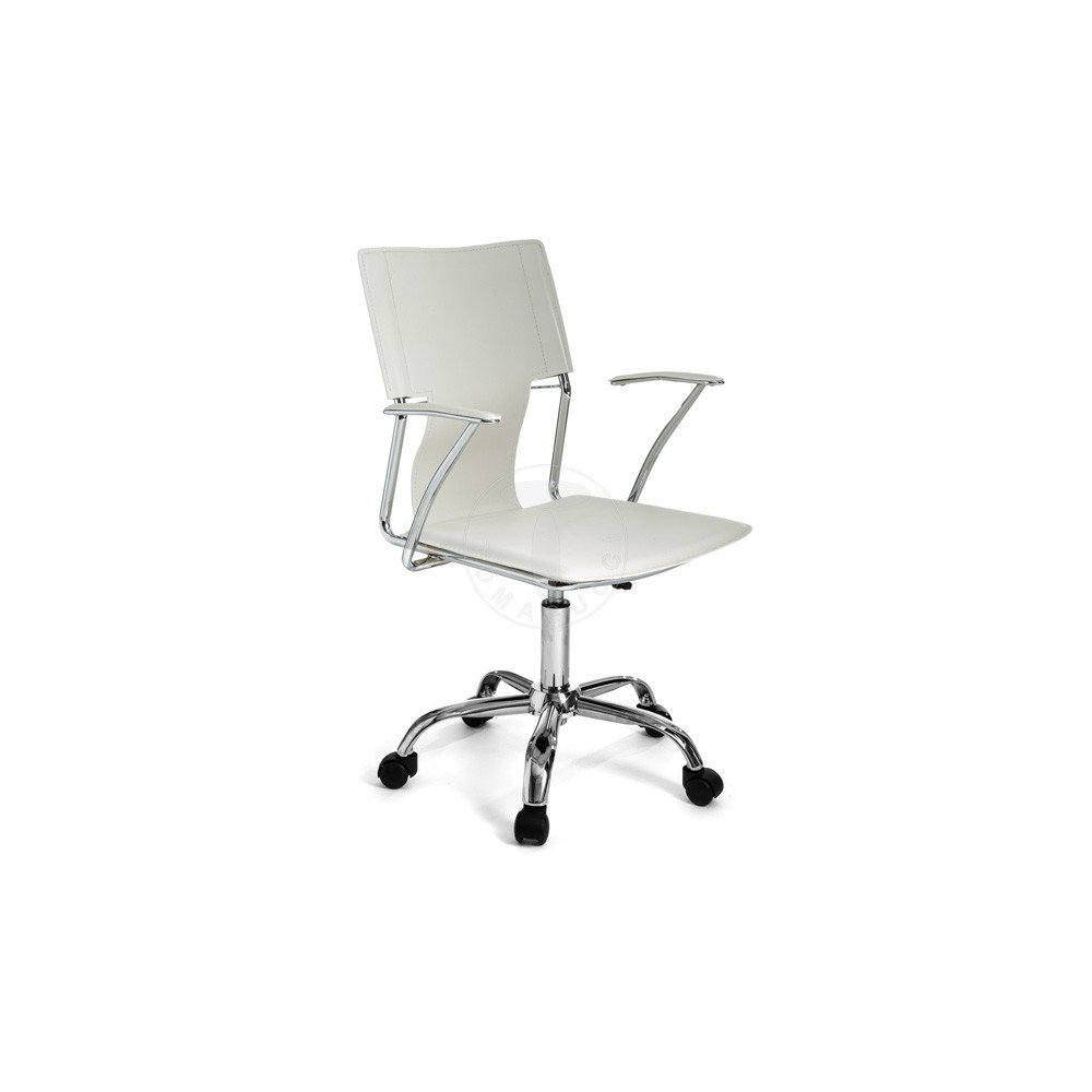 Lynx office chair chrome and upholstered in black or white leather