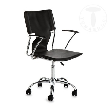 Lynx office chair chrome and upholstered in black or white leather