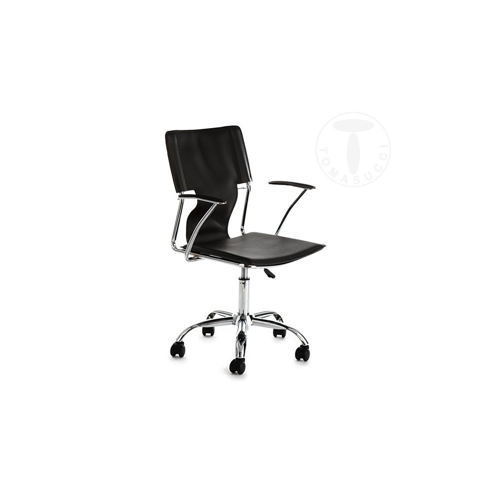 Lynx office chair chrome and upholstered in black or white leather