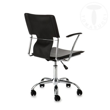 Lynx bureaufauteuil chroom en bekleed met zwart of wit leer