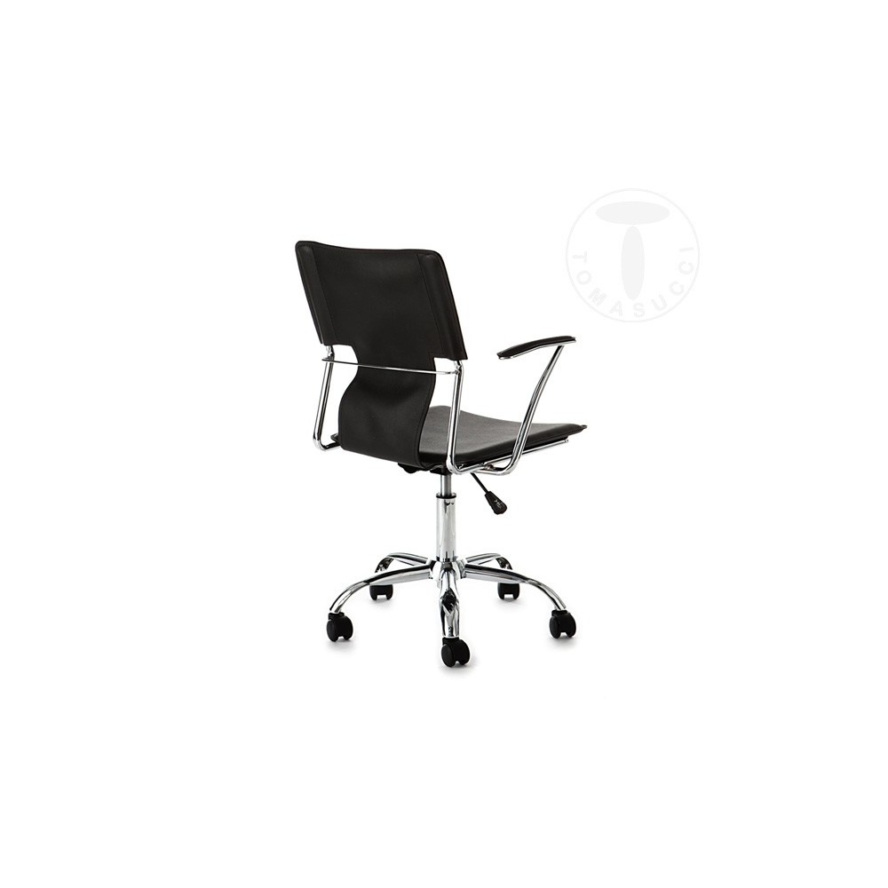 Lynx office chair chrome and upholstered in black or white leather