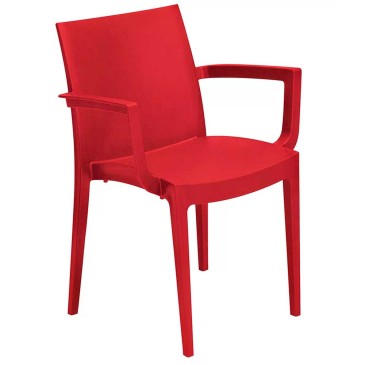 Grandsoleil Venice stackable polypropylene armchair with armrests