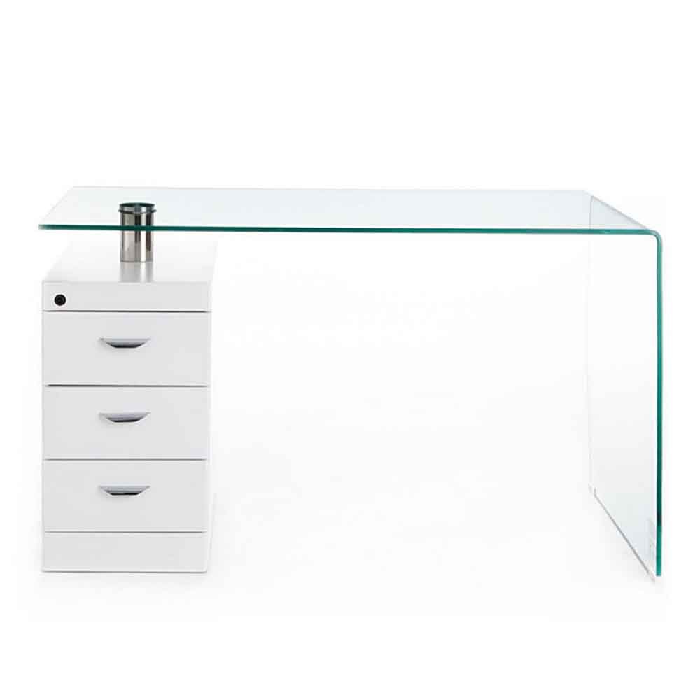 Boston office desk by OresteLuchetta in curved glass