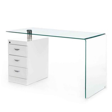 Boston office desk by OresteLuchetta in curved glass