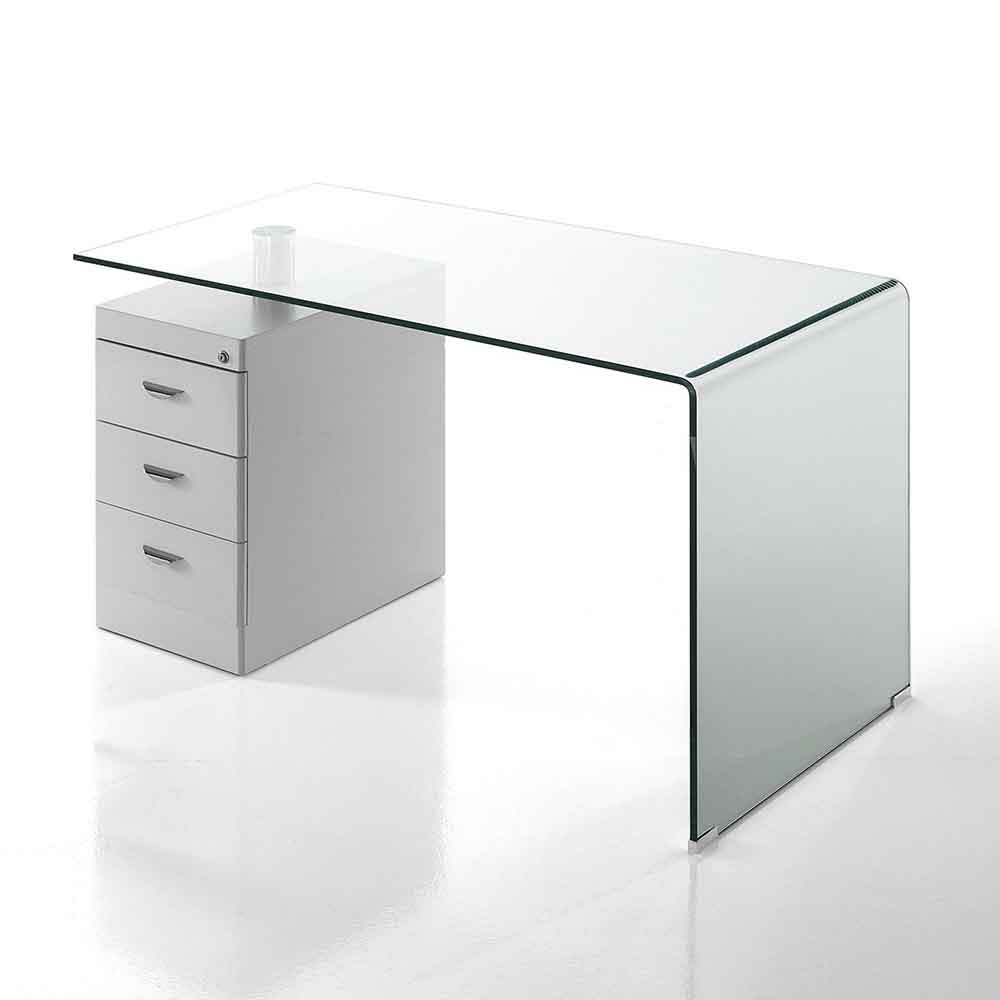 Boston office desk by OresteLuchetta in curved glass