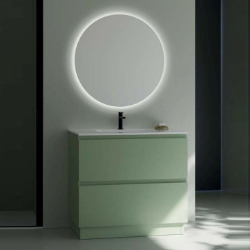 Kios bathroom Pandora 90 bathroom composition with floor-standing base with integrated top and backlit mirror