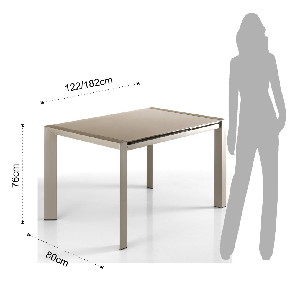 Mesa extensível Balt da OresteLuchetta com tampo de vidro