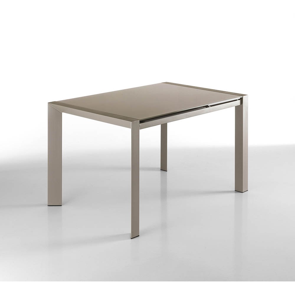 Table extensible Balt par OresteLuchetta avec plateau en verre