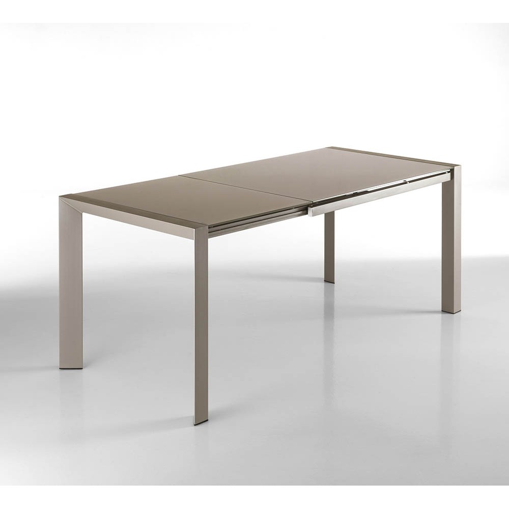 Table extensible Balt par OresteLuchetta avec plateau en verre