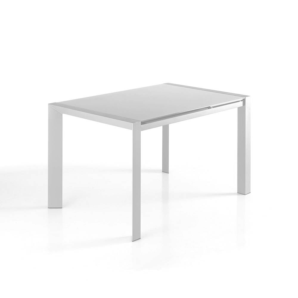 Table extensible Balt par OresteLuchetta avec plateau en verre