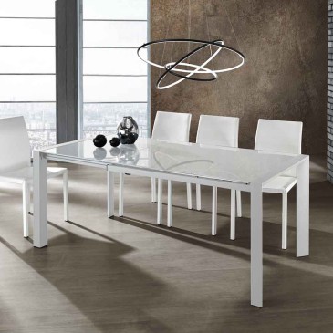 Extendable table Balt by OresteLuchetta with glass top