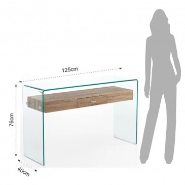 Console ou bureau en verre Lucie idéal pour l'entrée | Kasa-Store