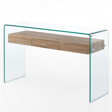 Console ou bureau en verre Lucie idéal pour l'entrée | Kasa-Store