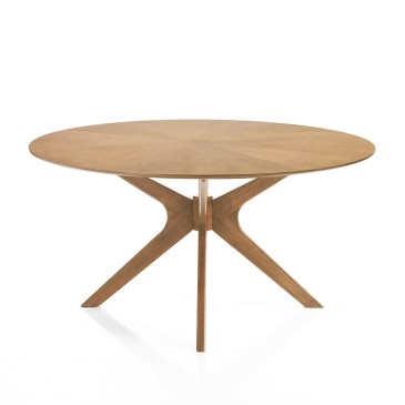 Round table Leon by OresteLuchetta made of solid wood with MDF wood top