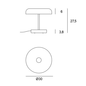 Candeeiro de mesa Zero 02 com dimmer e LED integrado | kasa-store