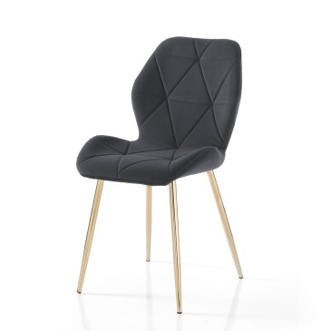 Virginia Gold Gray chair with a modern design | Oreste Luchetta