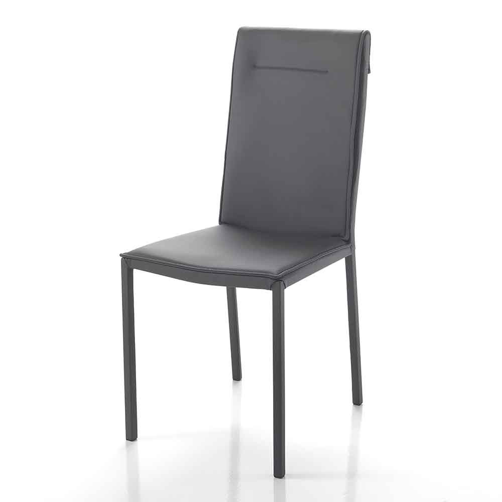 Chaise Tomasucci Camy au design particulier, recouverte en éco-cuir