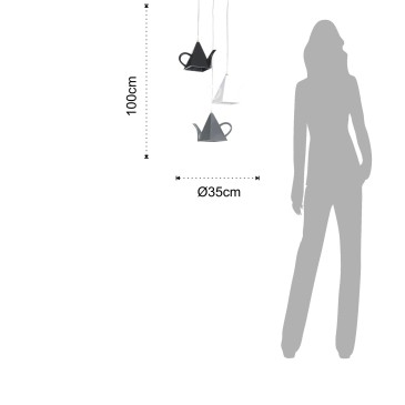 Leonora 3-flammiger Kronleuchter von OresteLuchetta mit becherförmigem Diffusor