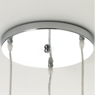 3-light chandelier Leonora by OresteLuchetta with cup-shaped diffuser