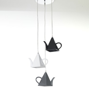 3-light chandelier Leonora by OresteLuchetta with cup-shaped diffuser